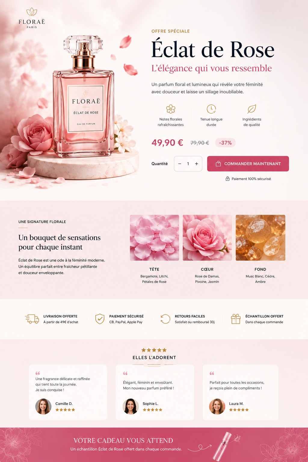 Exemples de landing pages mettant une offre en valeur.